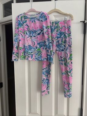 Lilly Pulitzer Girls' Pink Floral Long-Sleeve Pajama Set